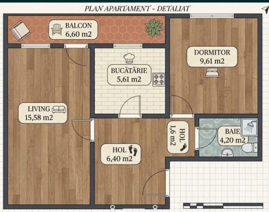 Apartament | 2 cam. | Decomandat | Logie de 6.6 Mp | Pivniță | Calea Dumbrăvii – fotografia 17 din 17