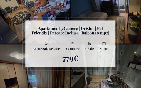 Apartament 3 Camere | Dristor | Pet Friendly | Parcare Inclusa | Balcon 10 mp2|