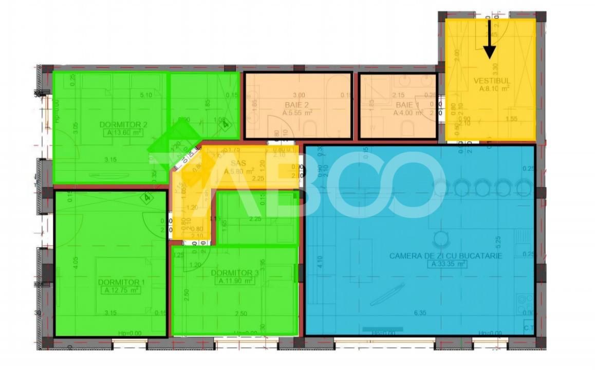 Apartament 4 camere decomanda 2 bai 95 mpu parcare Arhitectilor Sibiu – fotografia 1 din 10