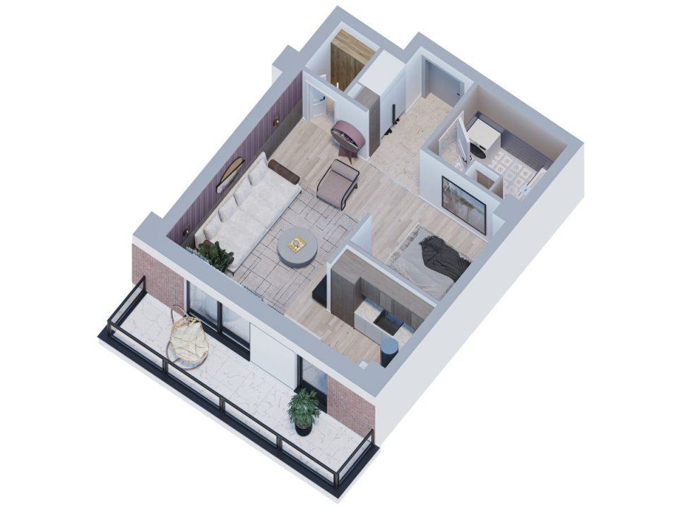 APARTAMENT CU 1 CAMERA, 48 MP , BLOC NOU CU LIFT, GALATA – fotografia 6 din 6
