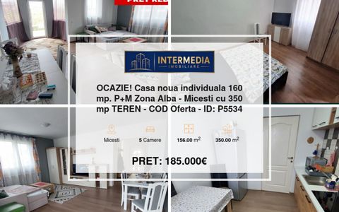 OCAZIE! Casa noua individuala 160 mp. P+M Zona Alba - Micesti cu 350 mp TEREN