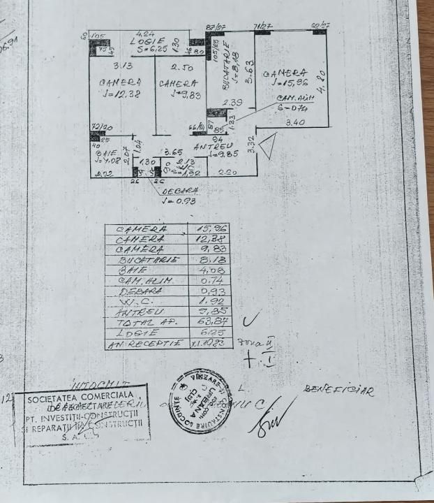 Apartament 3 camere la cheie ,etaj intermediar ,zona centrala Manastur. – fotografia 1 din 11