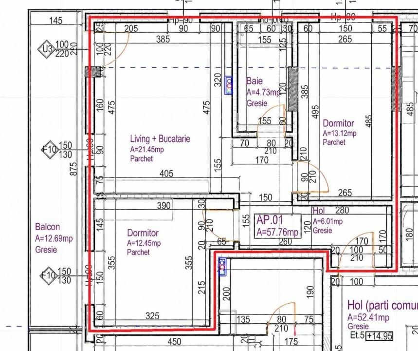 Apartament 3 camere, 58 mp, parcare subterana-Calea Baciului – fotografia 7 din 7