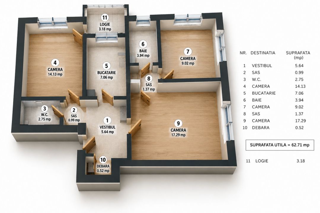 Cauți apartament cu 3 camere în Rahova? Il gasesti aici aici! – fotografia 8 din 36