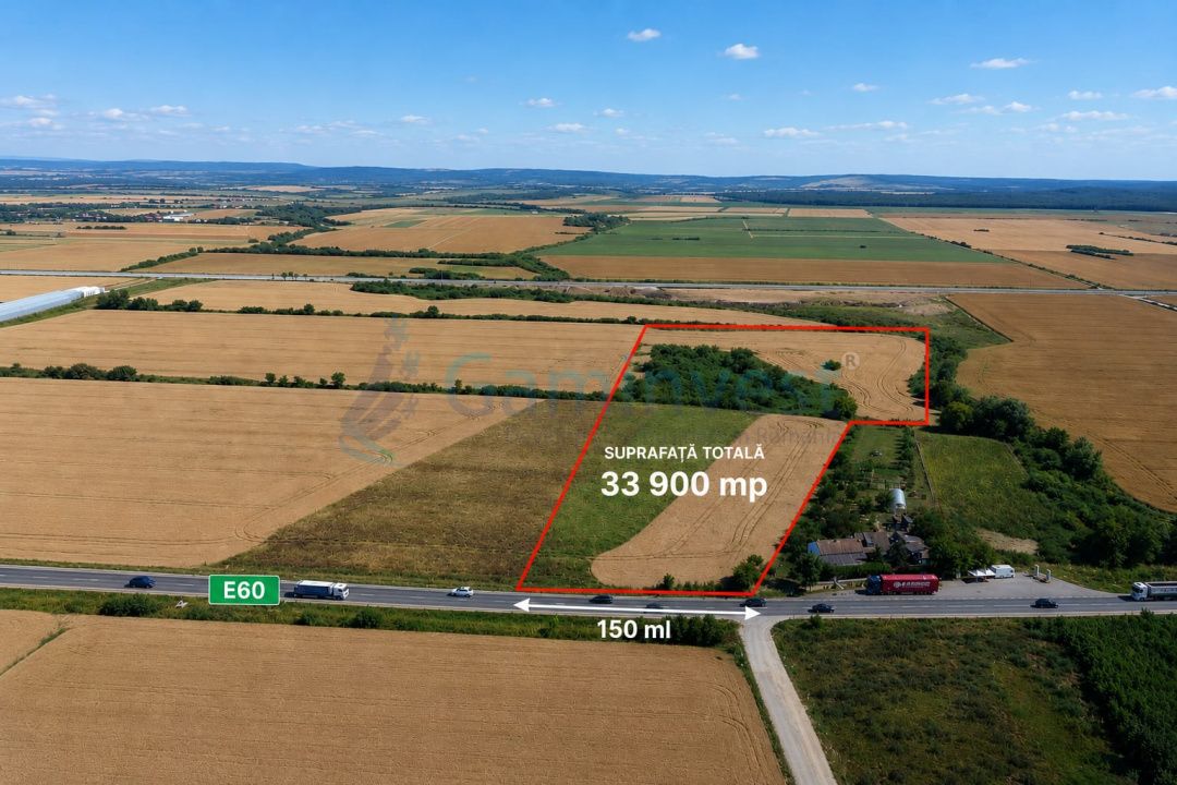 Teren intravilan de 33900 mp cu deschidere la E60 langa Oradea, Sacadat – fotografia 1 din 1