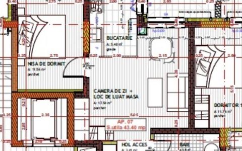 Apartament 2 camere semifinisat Tineretului