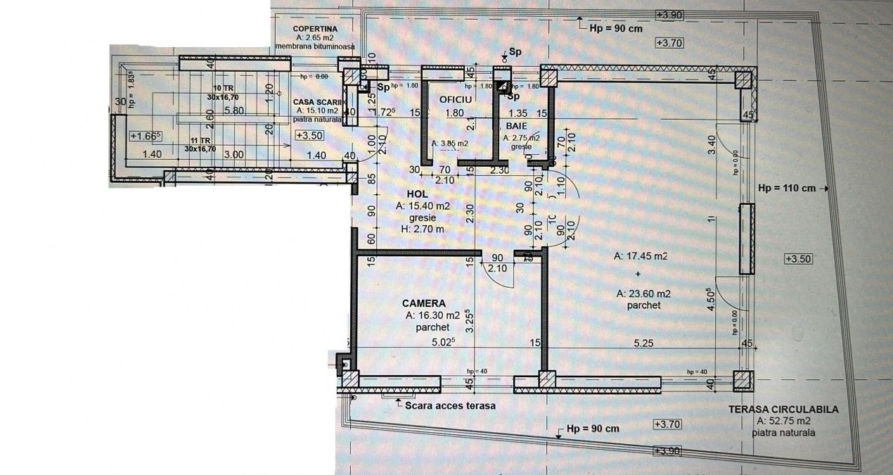 Spatiu birou 80mp, cart.Manastur, str.Campului, parcare, terasa, aer conditionat – fotografia 12 din 12