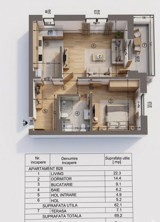 Apartament de vânzare Tunari - Otopeni – 2 camere, – fotografia 11 din 11