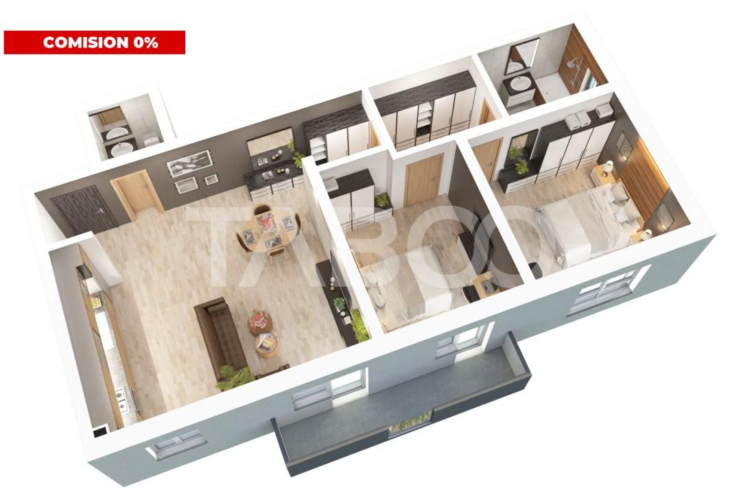 Apartament 73 mp 3 camere decomandat 2 bai Comision 0 Doamna Stanca – fotografia 1 din 7