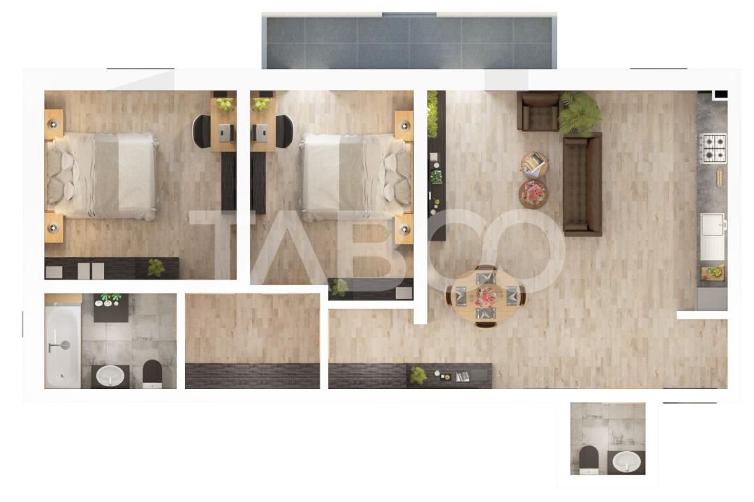 Apartament 73 mp 3 camere decomandat 2 bai Comision 0 Doamna Stanca – fotografia 4 din 7