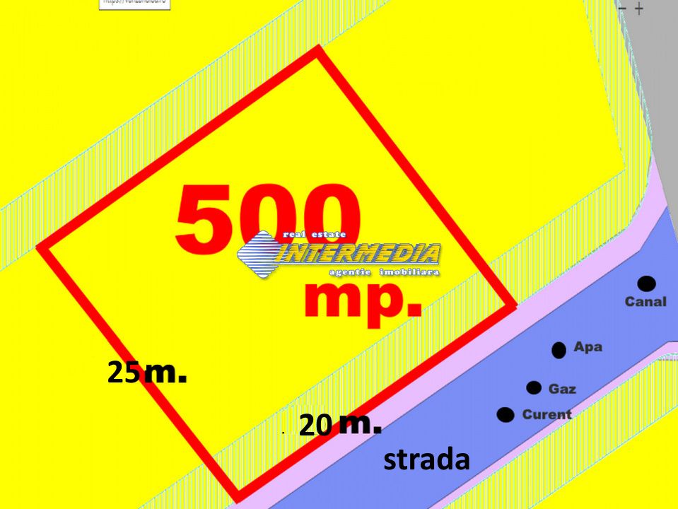 Teren Intravilan 500 mp. Latime 20 m. Zona Micesti-Apuseni PUZ toate utilitatile – fotografia 3 din 6