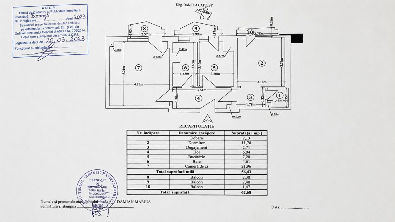 Ap 2 Camere Decomandat | 3 Balcoane | Unirii | 63 m² | SUPER PRET – fotografia 8 din 8