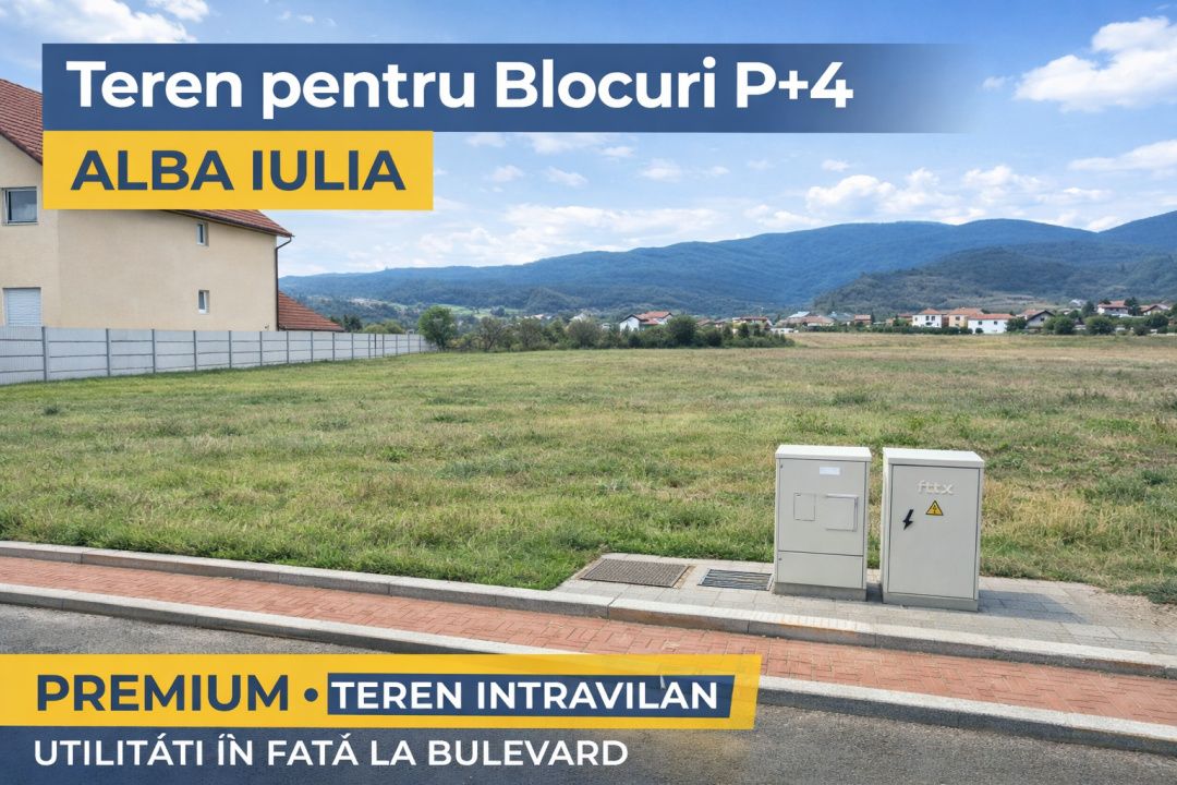 OKAZIE ! Teren Intravilan 4080 mp. D=31 m. PUZ BLOCURI P+3+1 Rh Asfalt Utilitati – fotografia 1 din 10