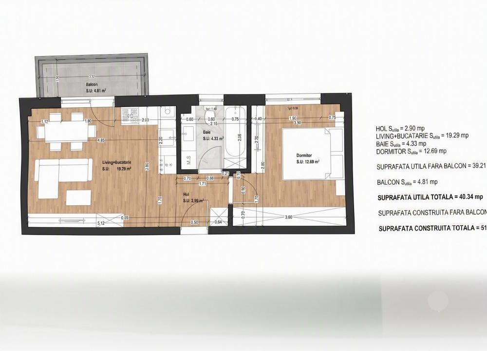 Apartament 2 camere 40mp | 0 comision | Otopeni Avram Iancu | Parcare – fotografia 7 din 15