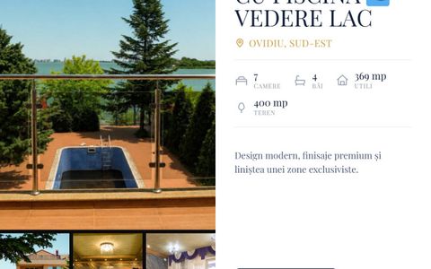 Casă de lux cu piscină 🌊 vedere Lac Siutghiol | Ovidiu