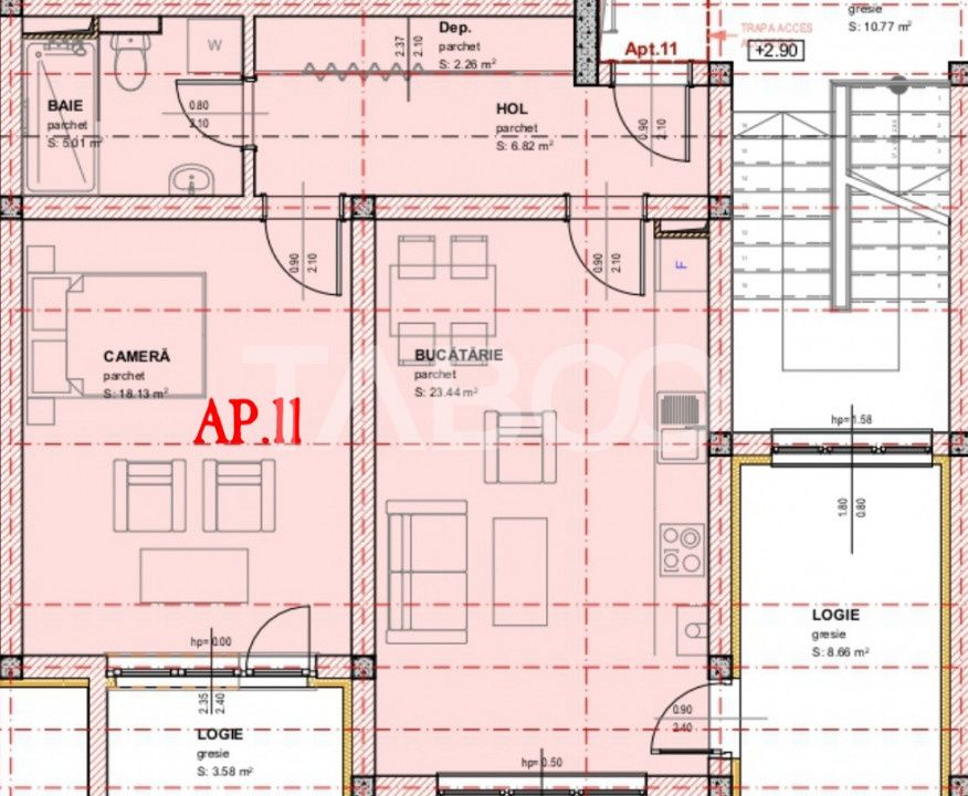 Apartament decomandat de vanzare 52 mpu 2 camere 2 logii loc parcare – fotografia 5 din 5