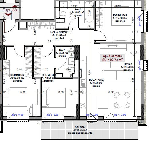 Apartament 4 Camere, 92,7 mp + Balcon 11,8 mp | Elite City, Mărăști – fotografia 4 din 4