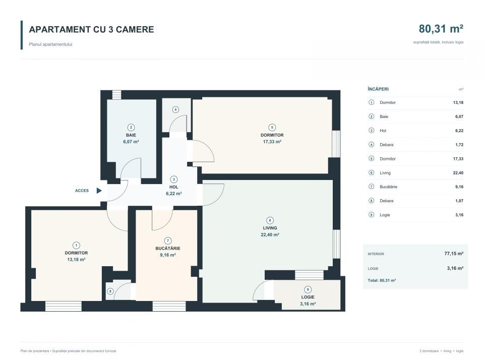 Apartament cu 3 camere la etajul 1 de inchiriat- zona Autogara – fotografia 20 din 20