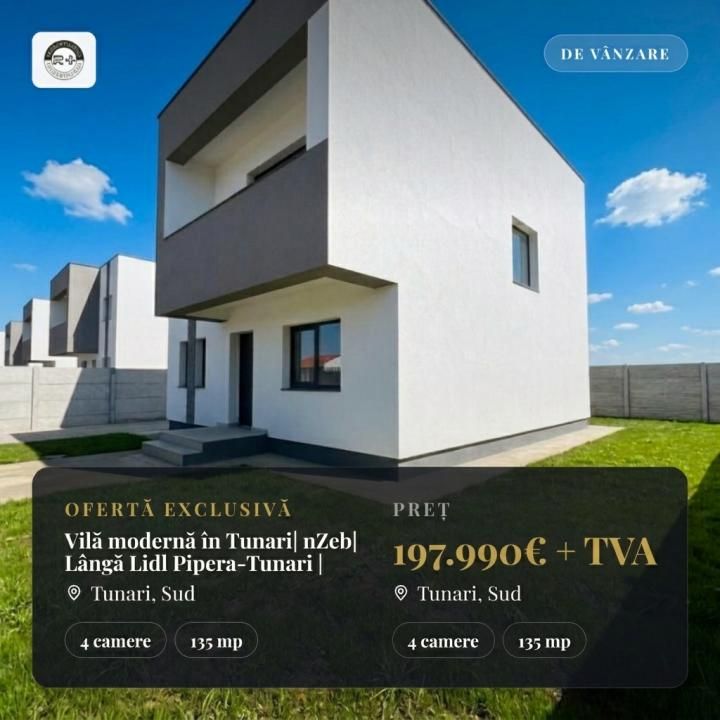 Vilă modernă în Tunari| nZeb| Lângă Lidl Pipera-Tunari | – fotografia 1 din 17