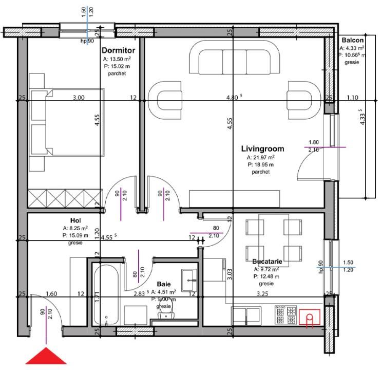 TVA inclus | Apartament 2 camere Pitesti | Zona Stadion – fotografia 14 din 15