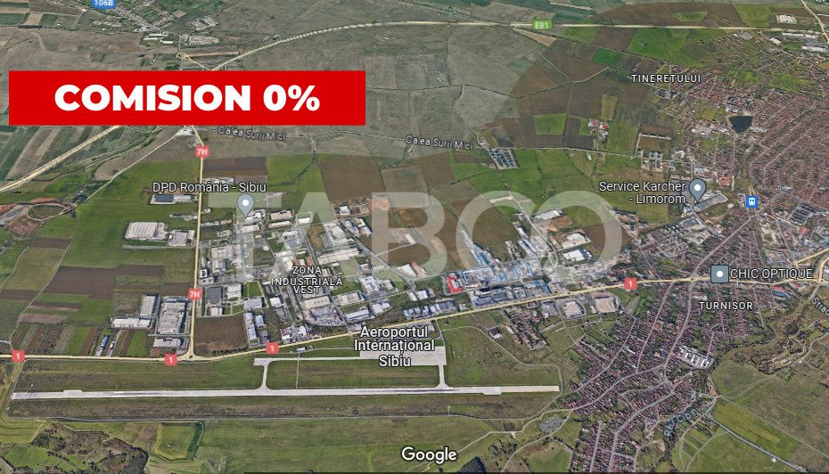 Teren intravilan deschidere 35 ml 7000mp in zona Industrial Vest Sibiu – fotografia 1 din 2