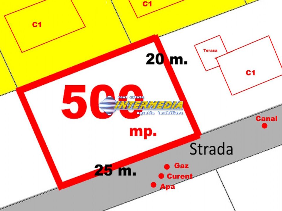 Teren Intravilan 500 mp. Latime 20 m. Zona Micesti-Apuseni PUZ toate utilitatile – fotografia 5 din 6