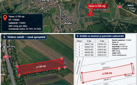 🌳 TEREN EXTRAVILAN 4.700 MP – AVrig, lângă pădure | 55.000 €