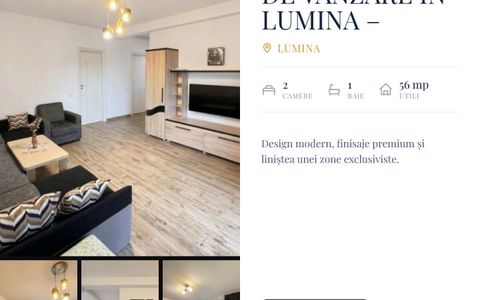 Apartament de vânzare in LUMINA – mobilat și utilat complet
