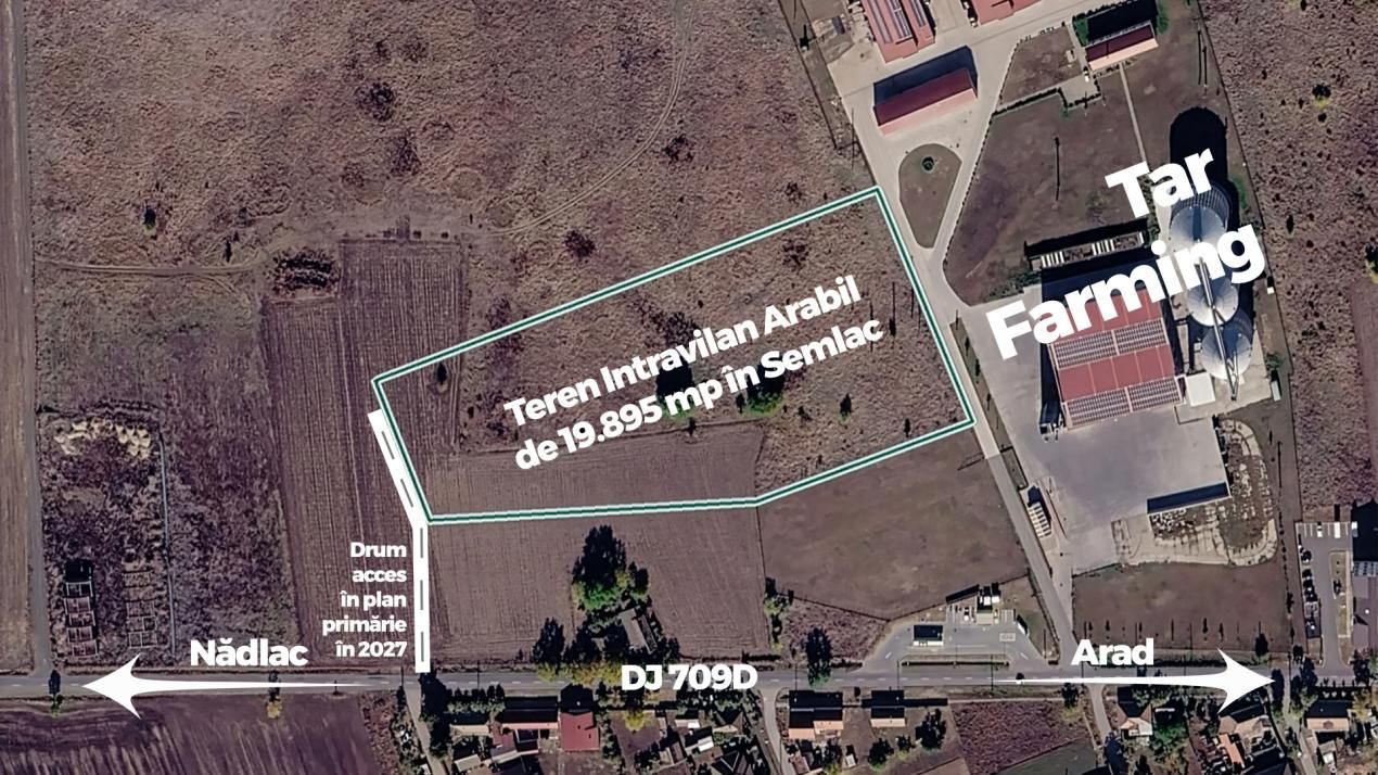 Teren intravilan arabil de 2 ha în Semlac, lângă Tar Farming – fotografia 2 din 2
