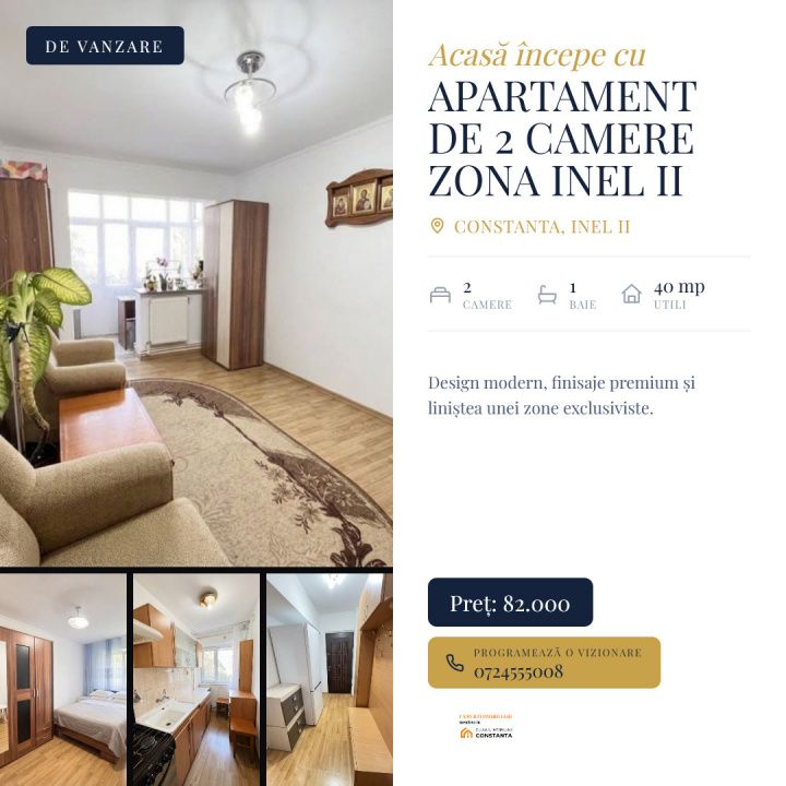 Apartament de 2 camere de vanzare in zona Inel II – fotografia 1 din 6