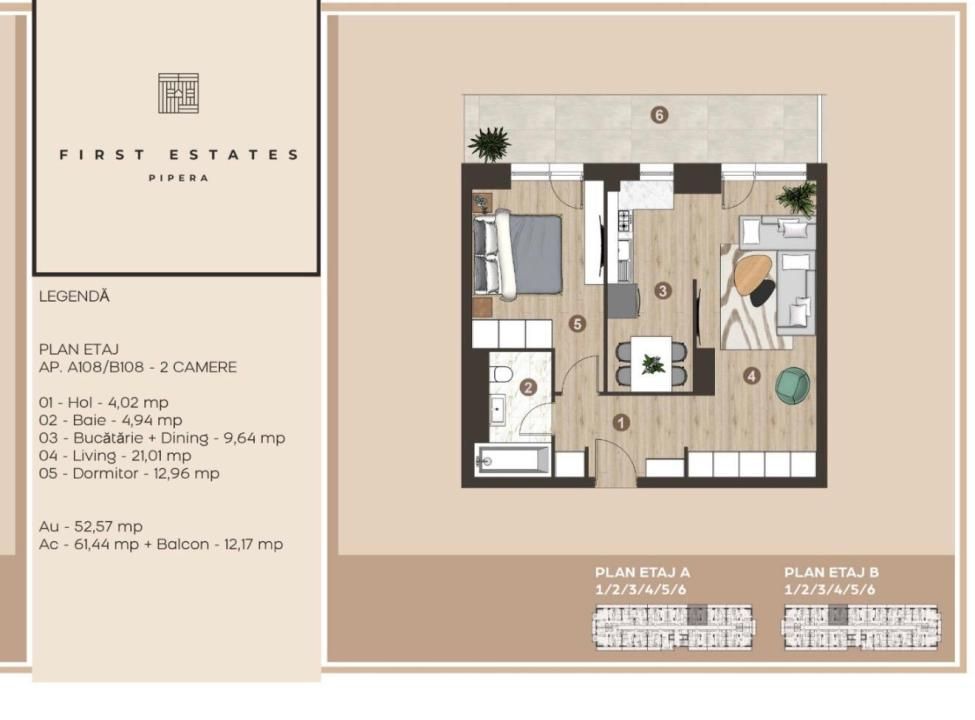 2 camere | First Estates Pipera | Preluare chirias – fotografia 15 din 17
