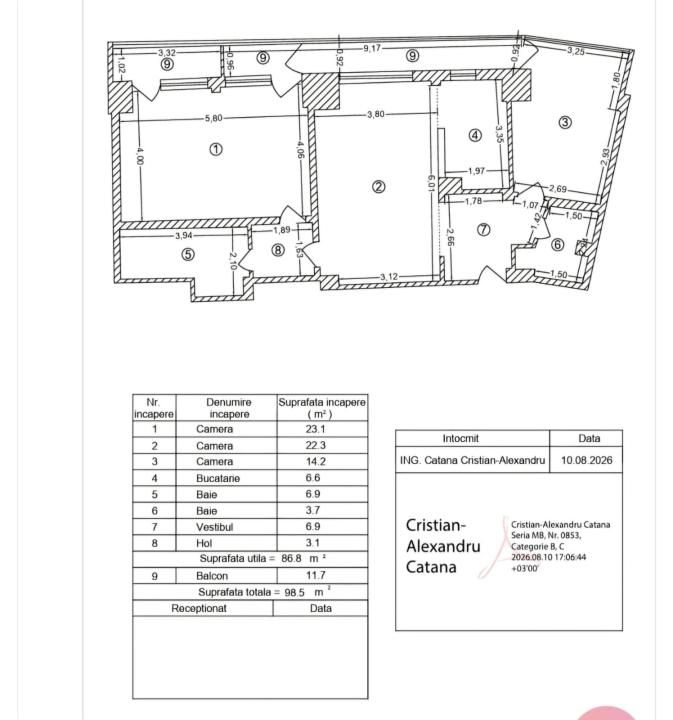 Lacul Tei | 3 camere, 98,5 mp | 2 băi, 3 balcoane | bloc reabilitat – fotografia 7 din 27