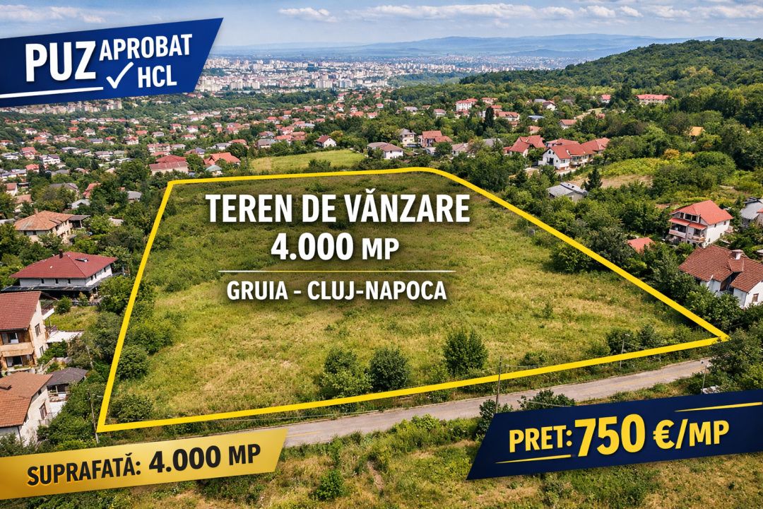 DE VÂNZARE, PROIECT CASE REZIDENȚIALE, CARTIER GRUIA CLUJ NAPOCA – fotografia 1 din 4