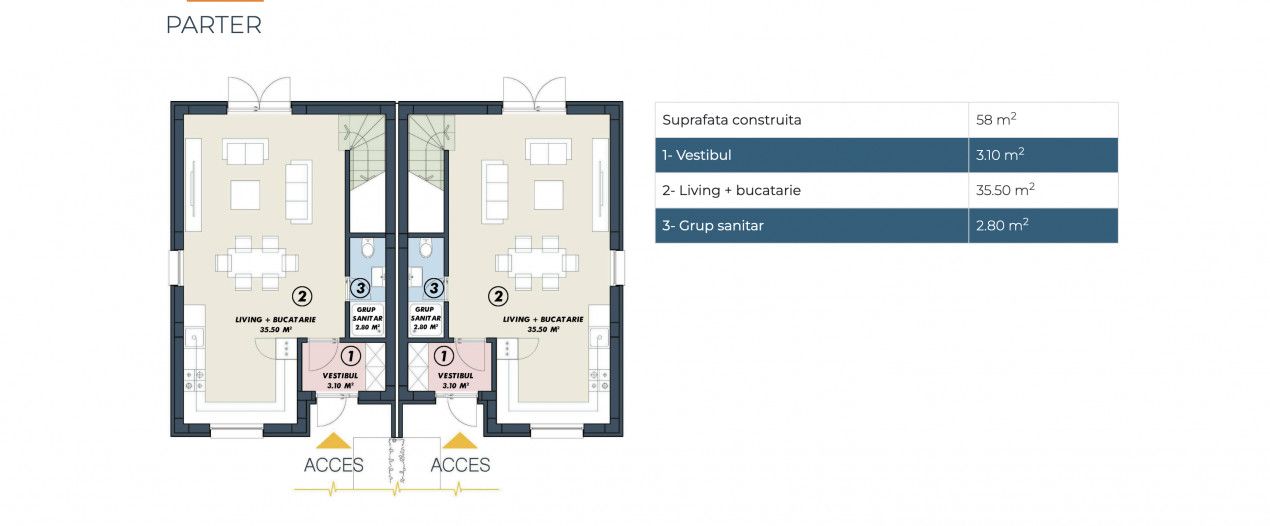 Casa 114 mpu, 260 mp curte , 2 locuri de parcare, complex cu circuit inchis – fotografia 8 din 22