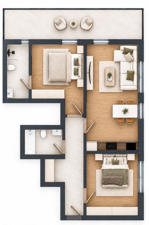 Apartament PREMIUM I 3 camere I 66 mp I  finisaje de inalta calitate I – fotografia 14 din 14