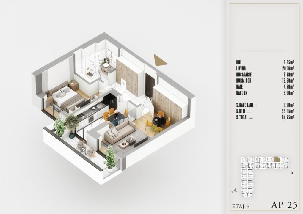 Mutare imediata | An 2026 | Apartament 2 camere, 65 mp | Upper premium – fotografia 14 din 14