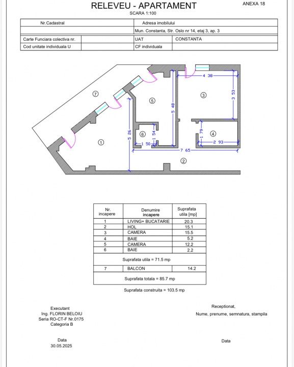 Apartament 3 camere 84,51 mp Tomis Plus - Boreal Constanta – fotografia 3 din 17