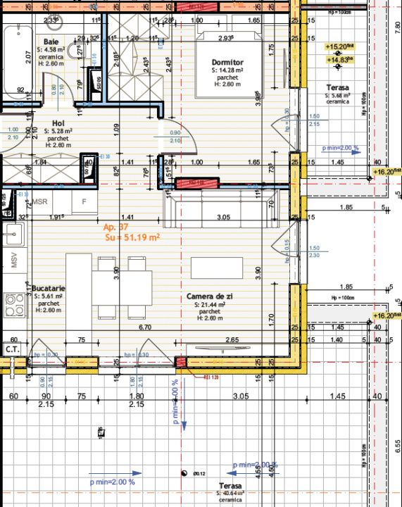 Apartament tip penthouse, terasa 46,32mp, zona Somesului, Floresti – fotografia 3 din 3