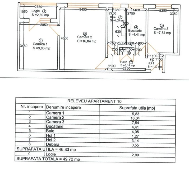 Apartament cu 3 camere, 47 mp utili, etaj 2 - zona Girocului – fotografia 10 din 10