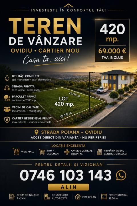 Vânzare Teren 420 mp. Ovidiu cartier nou – fotografia 4 din 14