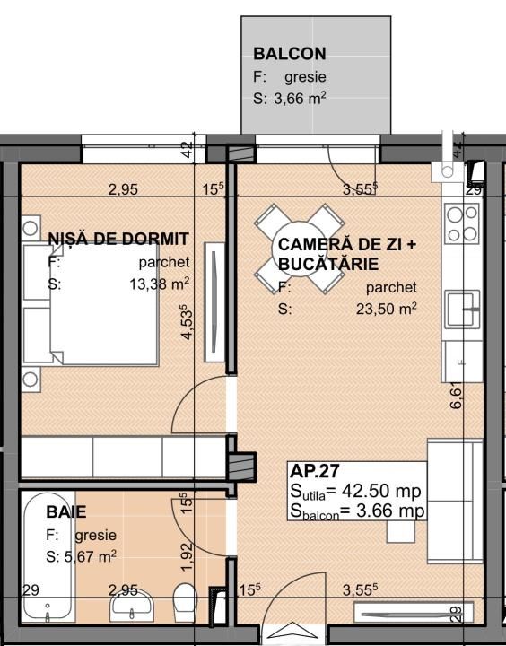 Apartment finisat 2 camere, bloc nou, zona Apahida – fotografia 7 din 7