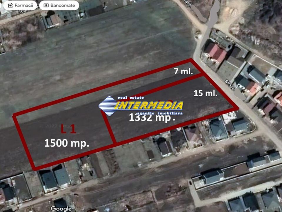 Teren intravilan de vanzare Alba Iulia Zona Partos de 1332 mp cu utilitati – fotografia 2 din 3