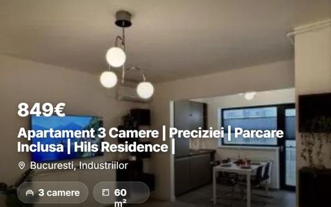 Apartament 3 Camere | Preciziei | Parcare Inclusa |  Hils Residence |