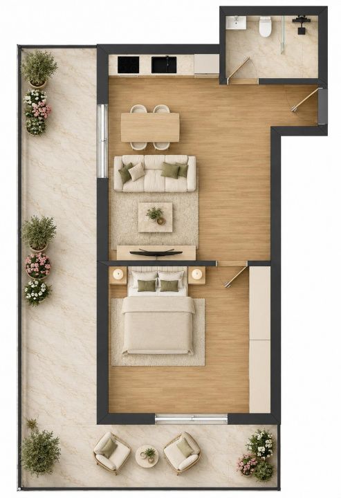 Apartament PREMIUM I 2 camere I 56 mp I  balcon 11,53 mp I finisat I – fotografia 4 din 6