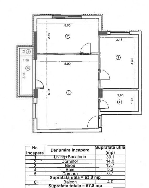 Aparament 3 camere 64 mp utili, SEMIFINISAT, zona strazii Colinei! – fotografia 8 din 8