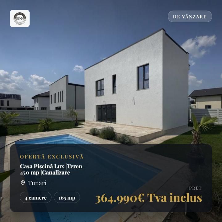 Vilă cu piscină Pipera-Tunari | 145 mp utili | Teren 450 mp | – fotografia 1 din 15