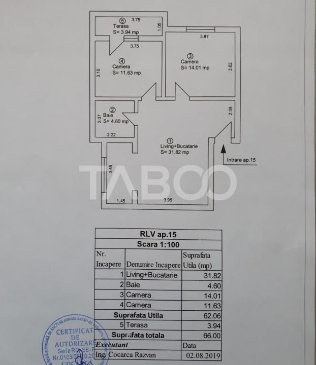 Apartament 3 camere decomandat mobilat balcon parcare Turnisor Sibiu – fotografia 8 din 13