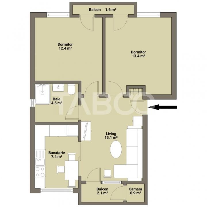 Apartament de vanzare 3 camere 2 balcoane in zona Selimbar SIbiu – fotografia 1 din 10