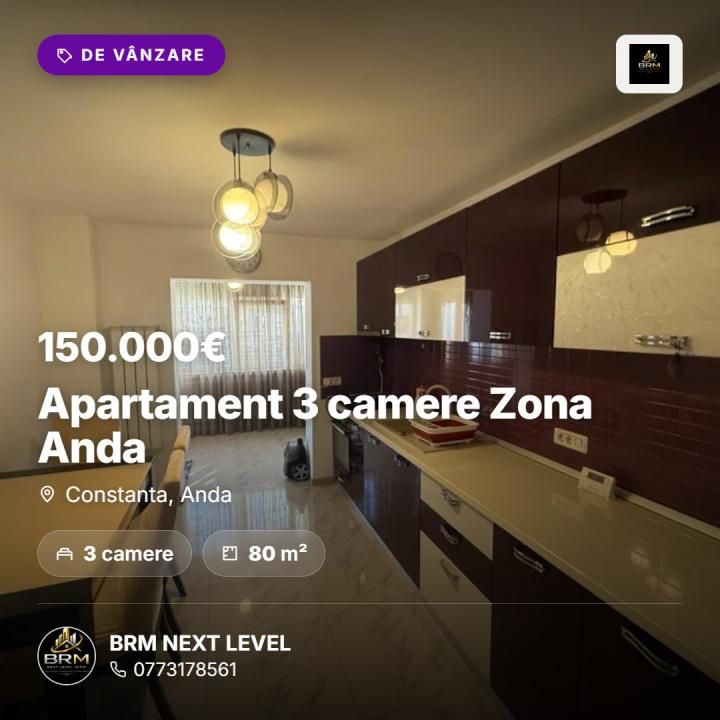Apartament 3 camere Zona Anda – fotografia 1 din 9