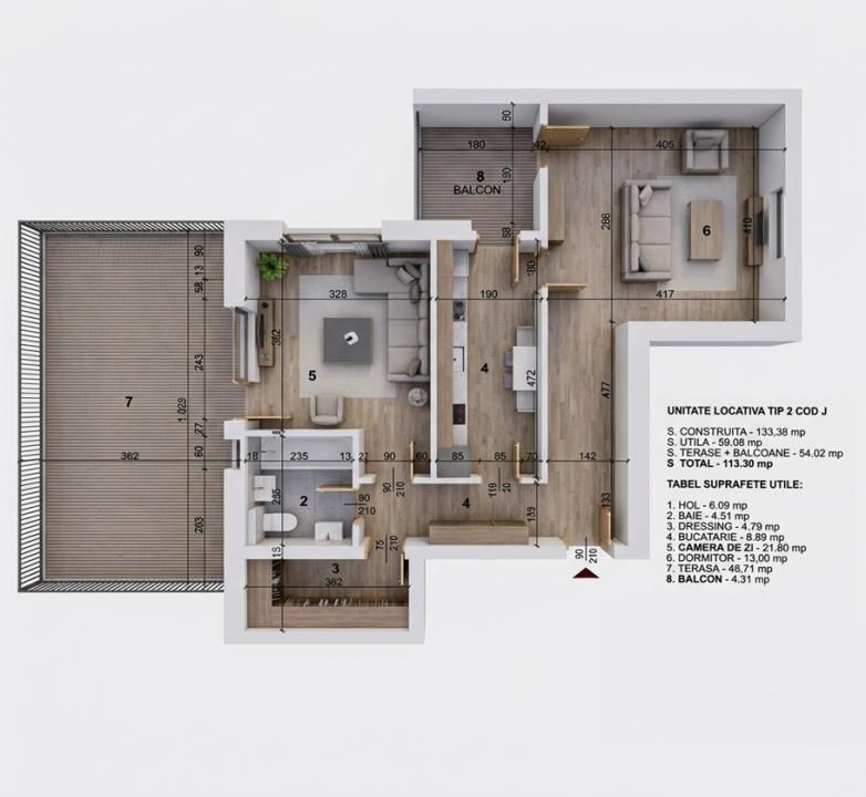 High Garden East Obor-Apartament 2 camere cu terasă de 33mp, TVA inclus – fotografia 9 din 9
